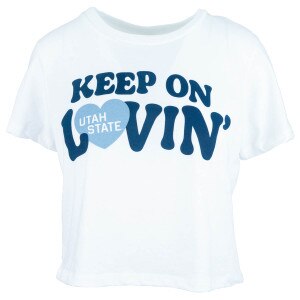 Women's keep on lovin' utah state cropped t-shirt